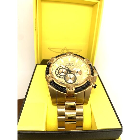 Invicta Men's Watch 25515 Bolt Quartz Chronograph Diver Gold Tone Steel 52mm - Picture 3 of 15